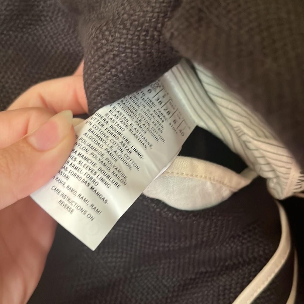 ‘S Maxmara Black Linen Three Button Blazer Jacket - image 5